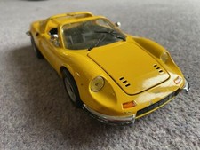 Hot Wheels 9.5? FERRARI DINO 246 GTS Yellow Diecast CAR Scale 1:18 RARE 1998