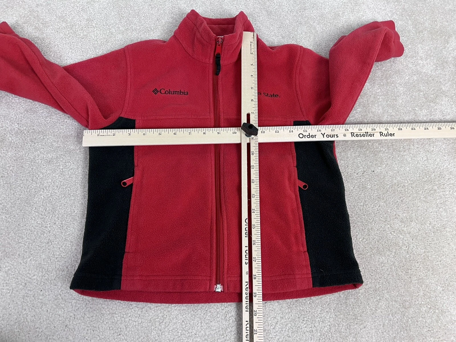 Ohio State Buckeyes Jacket Boys 6 Red Fleece Coulmbia Full Zip Spell Out image 5