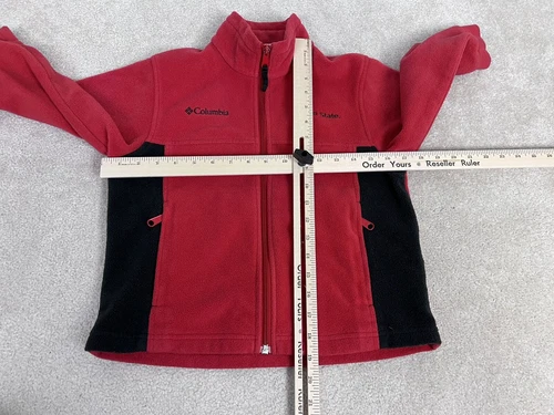 Ohio State Buckeyes Jacket Boys 6 Red Fleece Coulmbia Full Zip Spell Out image 5