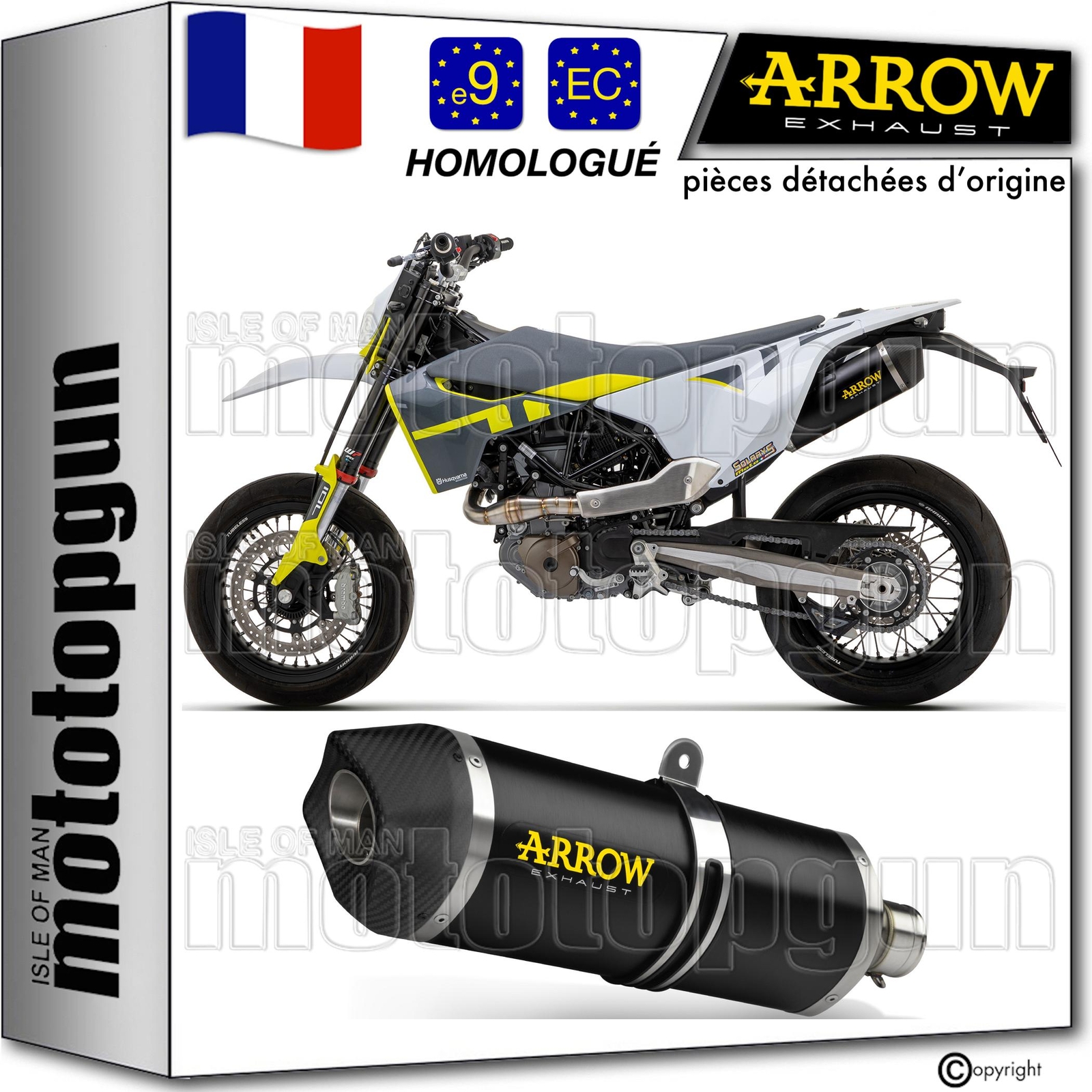 Pot echappement Arrow reduit le poids et ameliore le look de la KTM 690 SMC R