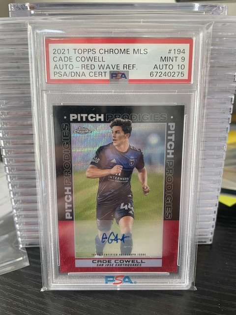 2021 TOPPS CHROME MLS CADE COWELL RED WAVE AUTO /5 PSA 9