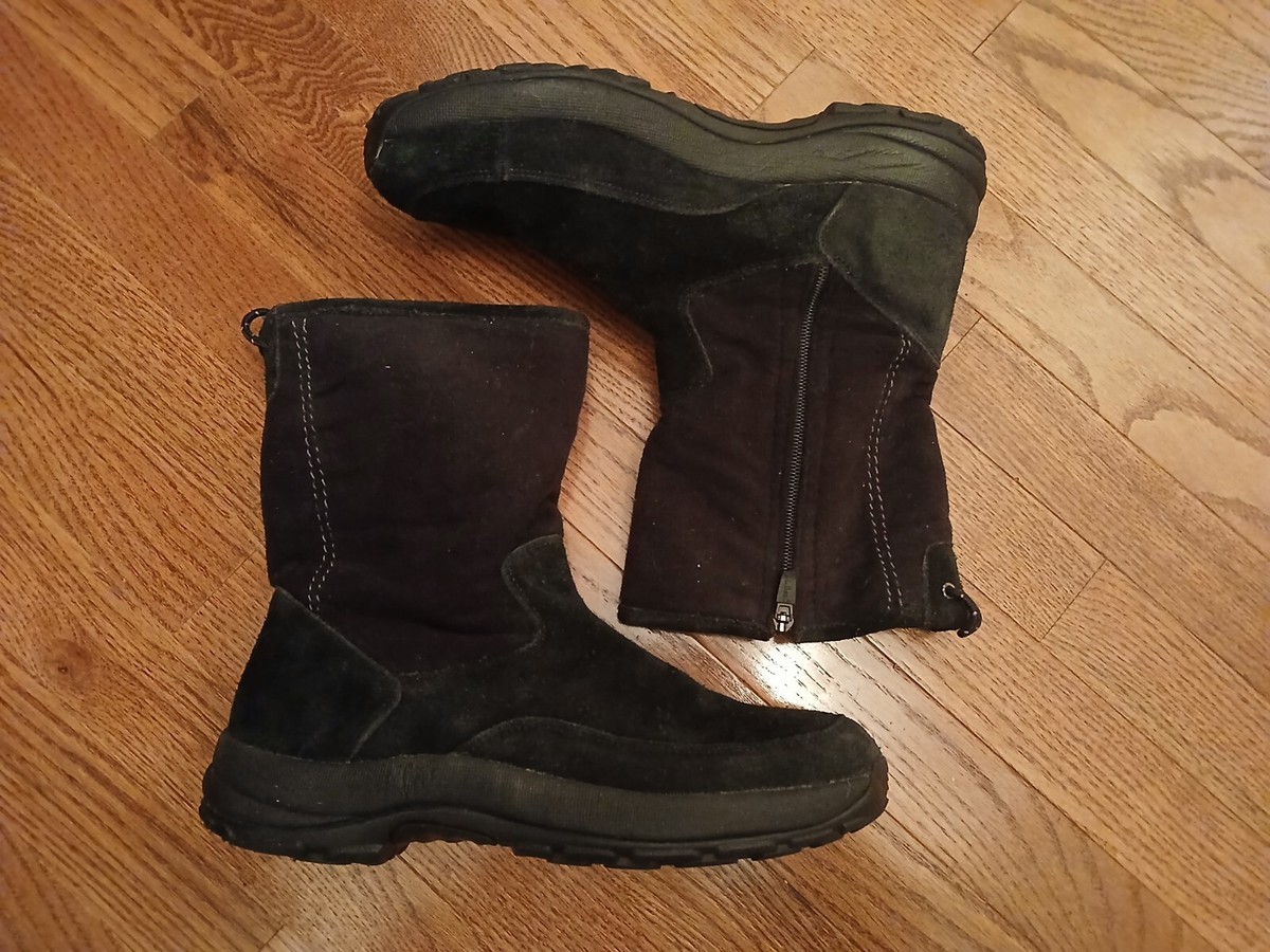 Bean Men's Black Suede Side Zipper Insulated Boots sz 9M