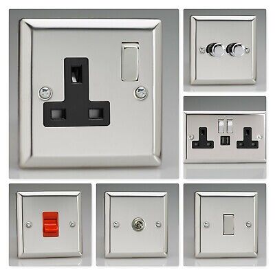 Varilight Classic Mirror Chrome XCDB Light Switch Socket Dimmer Toggle Cooker TV Varilight Classic Mirror Chrome XCDB Light Switch Socket Dimmer Toggle Cooker TV