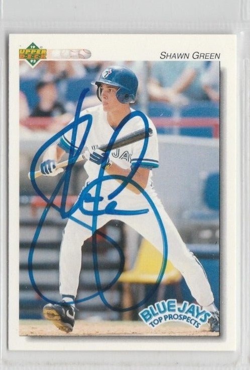 Shawn Green 1992 Upper Deck Minors autographed signed auto card Blue Jays