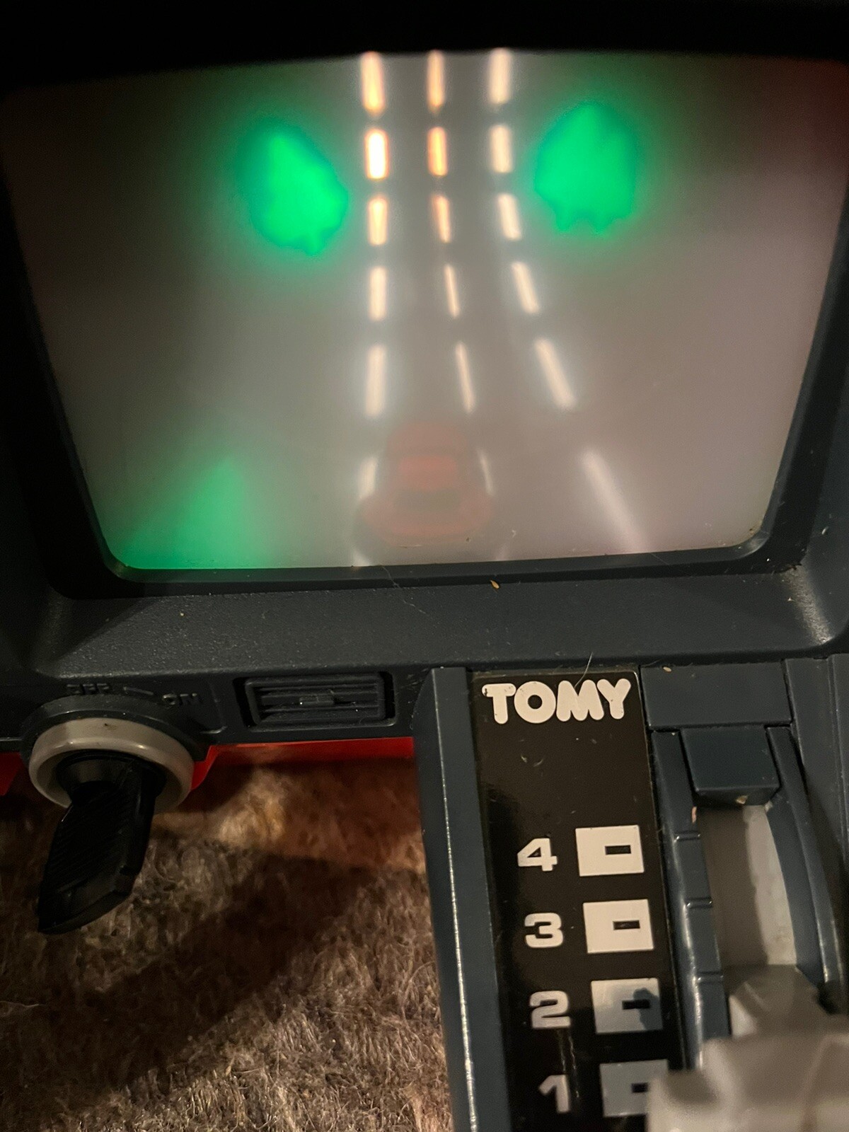 [ Lights Up Only}Tomy Turbo Racing Car Dashboard Game Toy Turnin 1983