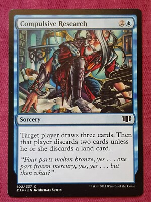 Magic The Gathering COMMANDER 2014 C14 COMPULSIVE RESEARCH blue card MTG
