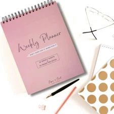 Undated Weekly To Do Planner Note Pad w/ Habit Tracker & Pages for Notes 8.5x11"