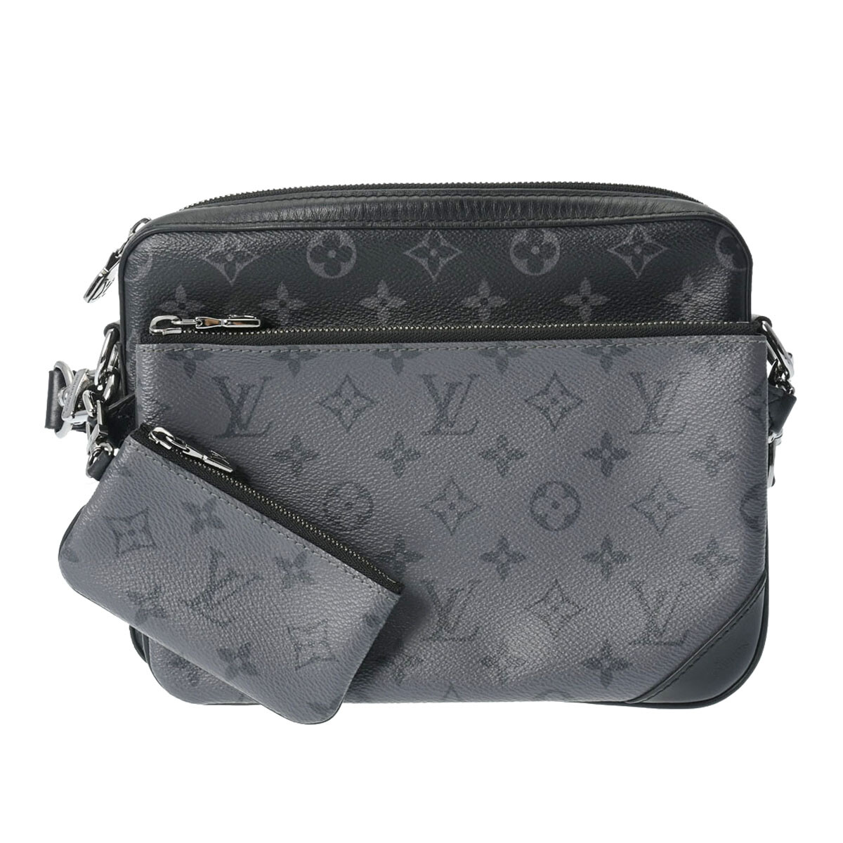 LOUIS VUITTON Monogram Eclipse Trio Messenger black M69443 