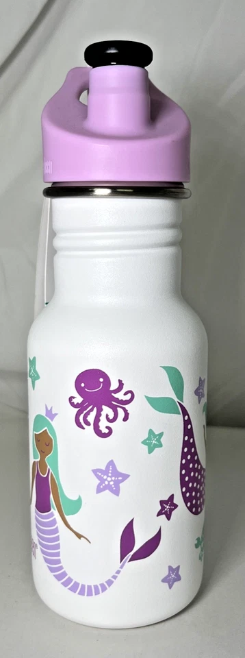 Botella Klean Kanteen Kids 12 oz - acero inoxidable con tapa deportiva - sirena Foto 2 de 4