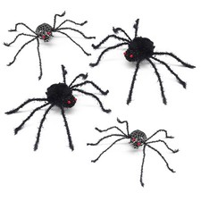 4Stück BEWEGLICHE SPINNEN Halloween Tischdeko Party Fest Grusel Dekoration Deko