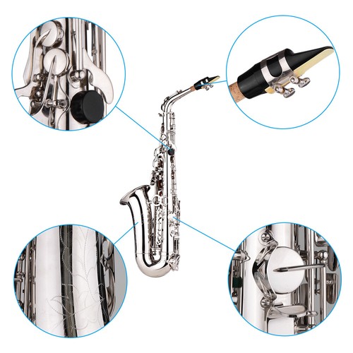 LADE Saxophone Sax Eb Be Alto E Flat Brass Carved Pattern with Brush Straps H1N2 - Picture 6 of 10
