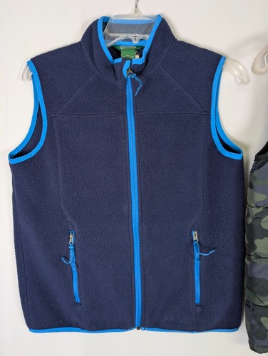 Lot of 2 Boys Outerwear Vests Gap Camo Puffer LL Bean Blue Fleece Size L - Picture 2 of 11