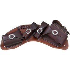 Western Saddle Leather Medicine Cantle Bag - ...