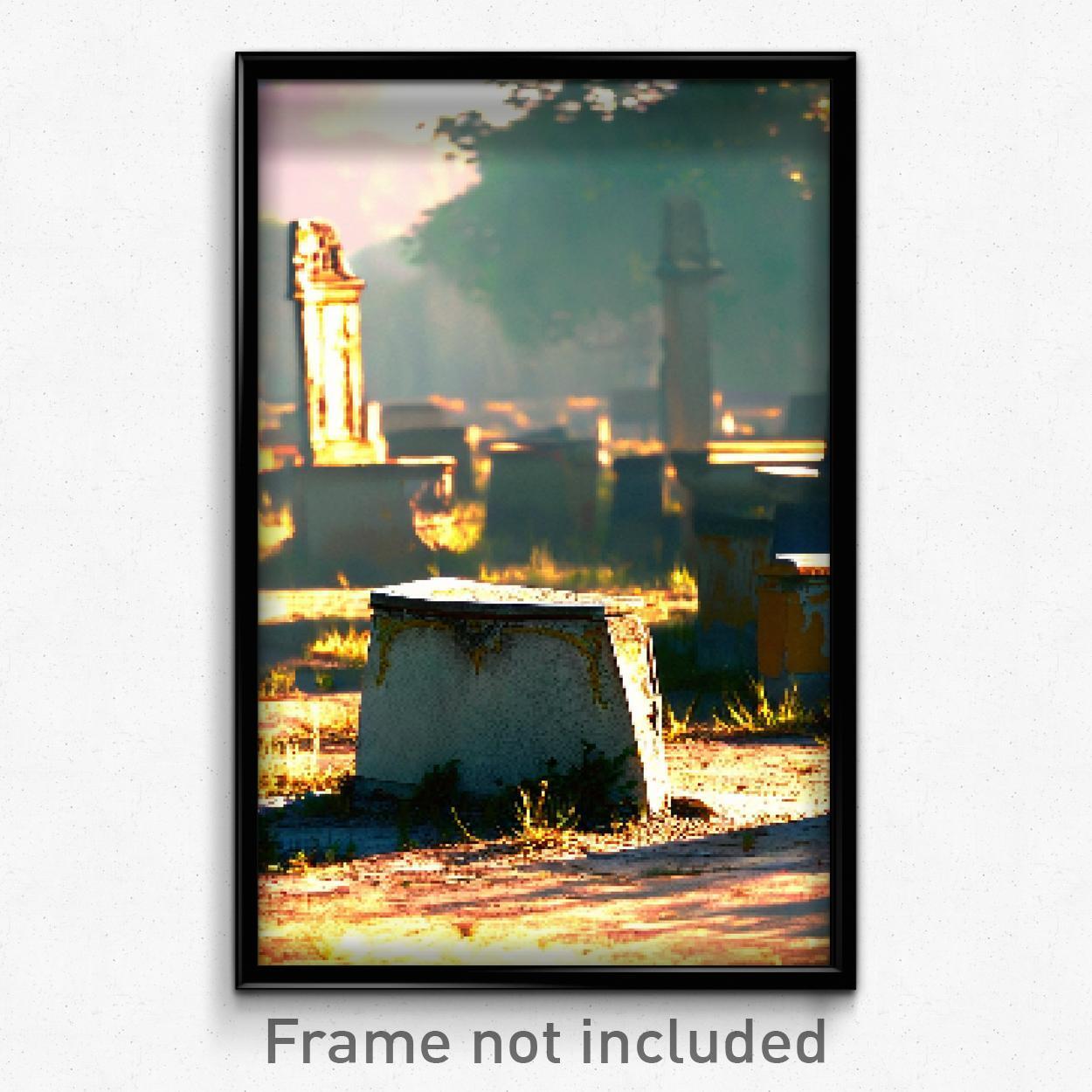 Pixel Art Poster - Worn Resting Place (8 Bit Psychedelic Video Game Print)