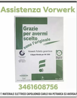 6 Sacchetti Originali Vorwerk Folletto VK135 VK136 - Confezione Da 6 Pezzi - Made In Germany