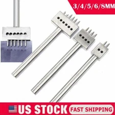 3/4/5/6/8MM Leather Craft Tools Hole Chisel Graving Stitching Punch Tool Set USA