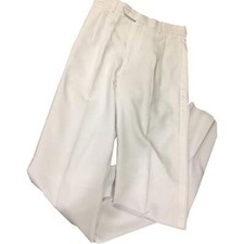 Men's White Non-Adjustable Tuxedo Pants, Polyester - 30 RG