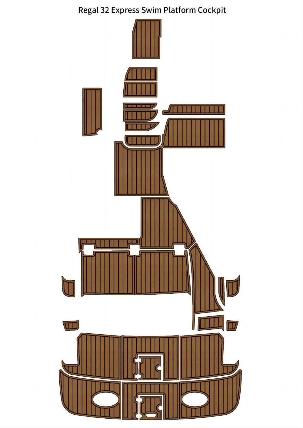 Regal 32 Express Swim Platform Cockpit Pad Boat EVA Foam Teak Deck Flooring Mat