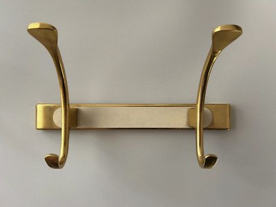 50er 60er Garderobe Alu Messing 2 Haken Wandhaken Kleiderhaken Bahn Waggon?