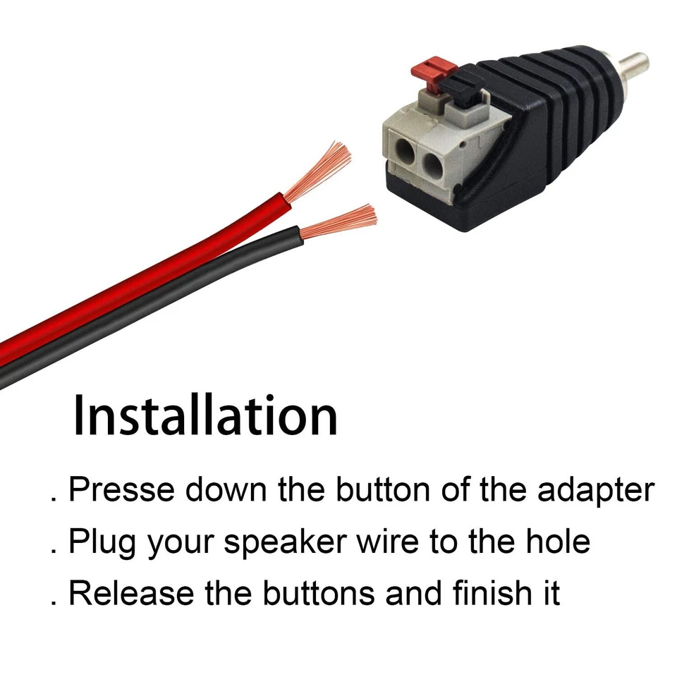 RCA Male Push-in Type Spring Screwless Terminal Quick Connector for CCTV Camera - Image 2 of 4