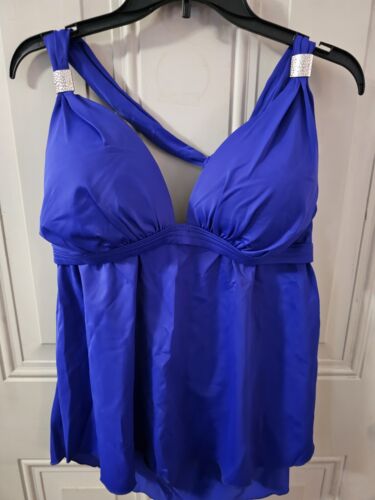 Venus Swim bathing suit Smoothing  Tankini halter Top Royal blue Size 22 - Picture 1 of 6