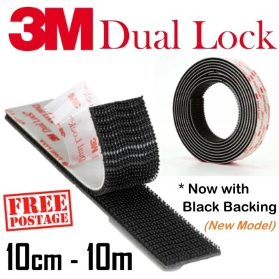 3M Dual Lock Tape Black Adhesive (25mm) - 5 x Stronger than Hook and Loop SJ3550 - image 1 of 4