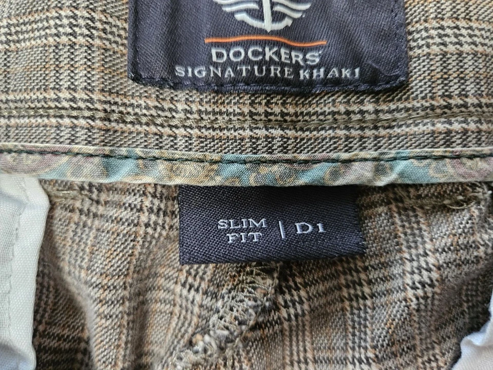 Dockers Pants Size 31x32 Checkered Pattern Vintage Slim Fit - Image 3 of 4