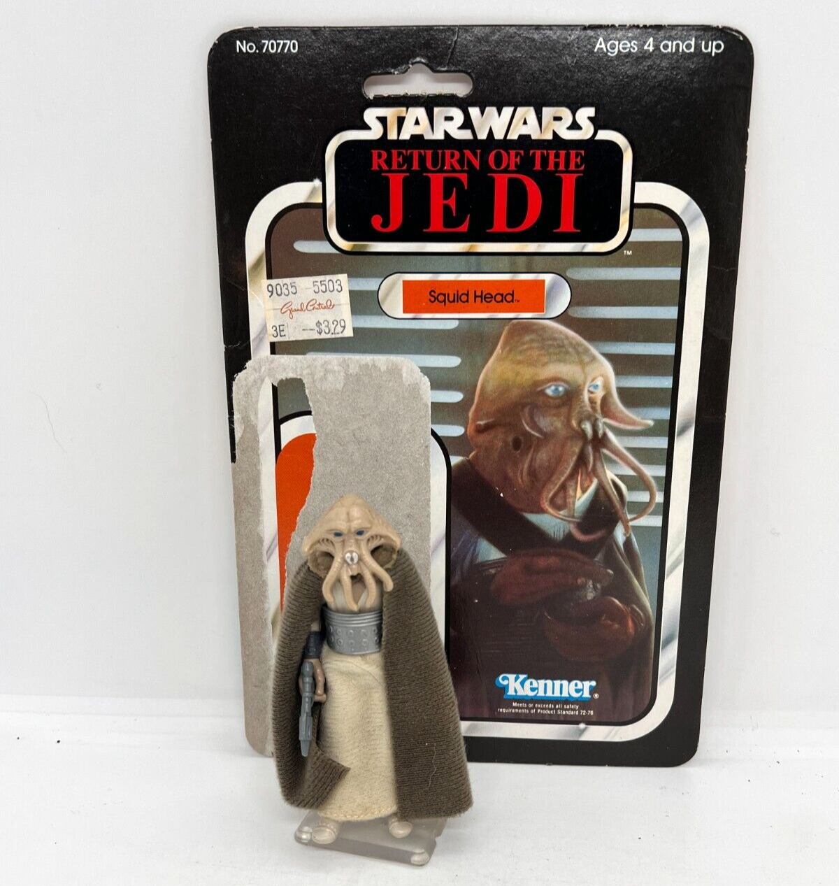 💥RARE VTG 1983 Star Wars  SQUID HEAD full Card backer ROTJ  - SO NICE💥