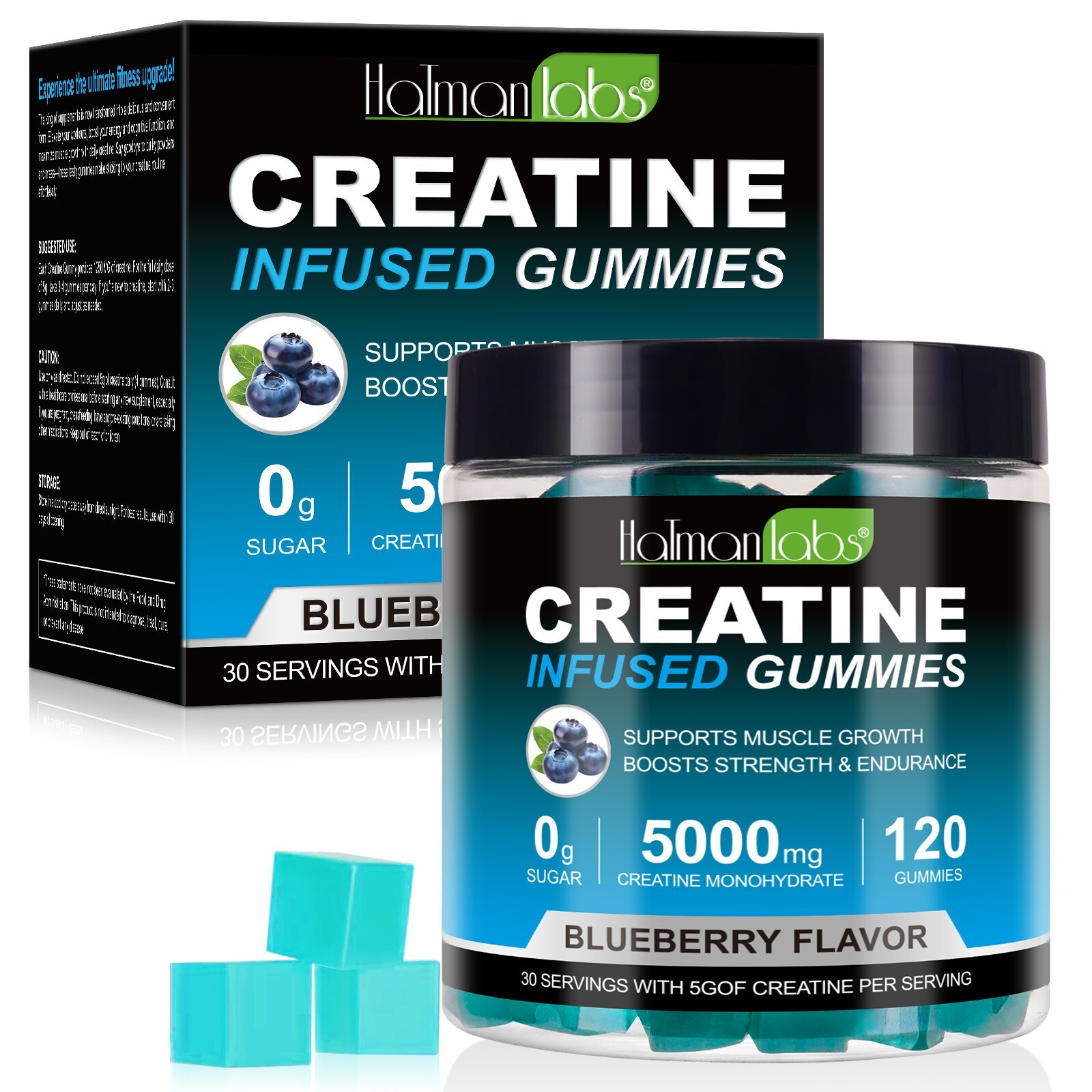 120 Capsules Creatine Monohydrate Gummies - Increase Strength and Build Muscle