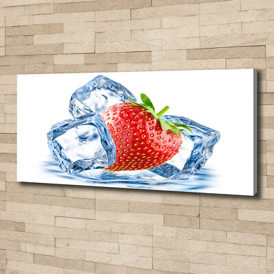 Leinwandbild Kunst-Druck 125x50 Bilder Essen & Getränke Erdbeere Eis