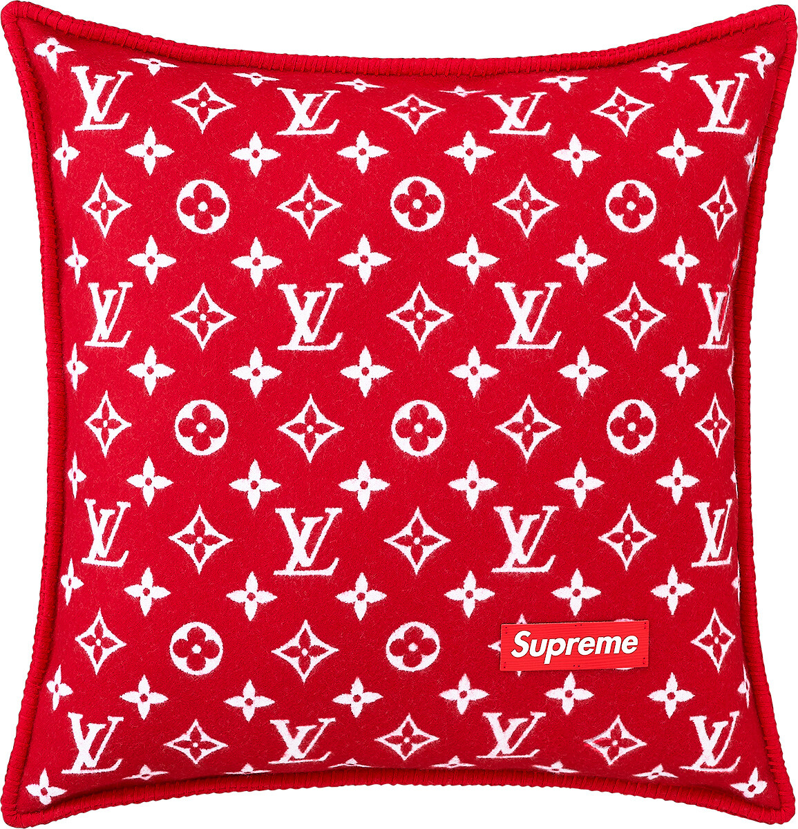 Louis Vuitton x Supreme Teddy Bear With Blue Monogram In White