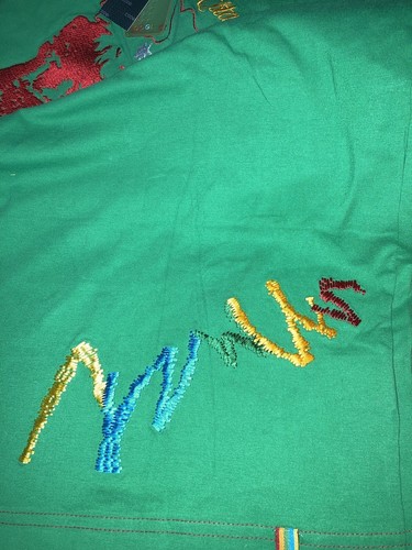 Camiseta Coogi Verde con Lámina Dorada y Colores Premium Bordada 3XL Nueva con Etiquetas - Imagen 3 de 6