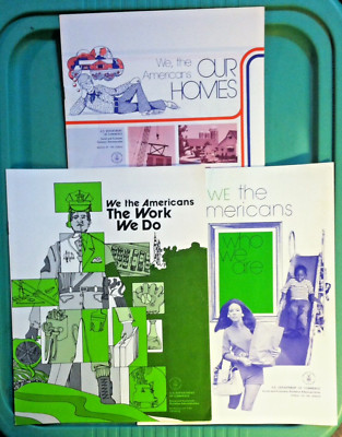 1970s  WE THE AMERICANS  3x Census Bureau Reports Who We Are Our Work & Homes