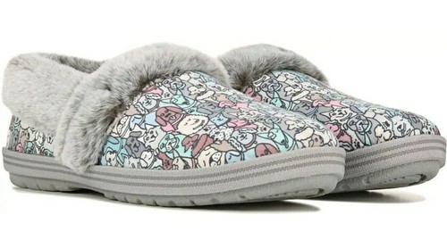 Skechers Bobs Too Cozy Pooch Parade Damen-Hausschuhe Größe 10 Kunstfellschuhe - Bild 1 von 6