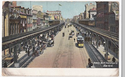 USA; Bowery, North From Grand St, New York PPC, 1905 To Mr Miller, Crouch End