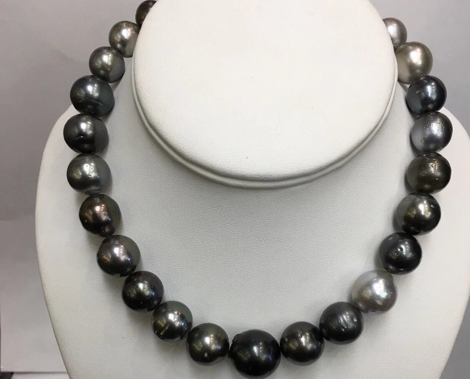 Perlas de mar multicolores 17,5x12,5 mm grandes colores. Grandes partidos. Redondo.17”14k Foto 3 de 4