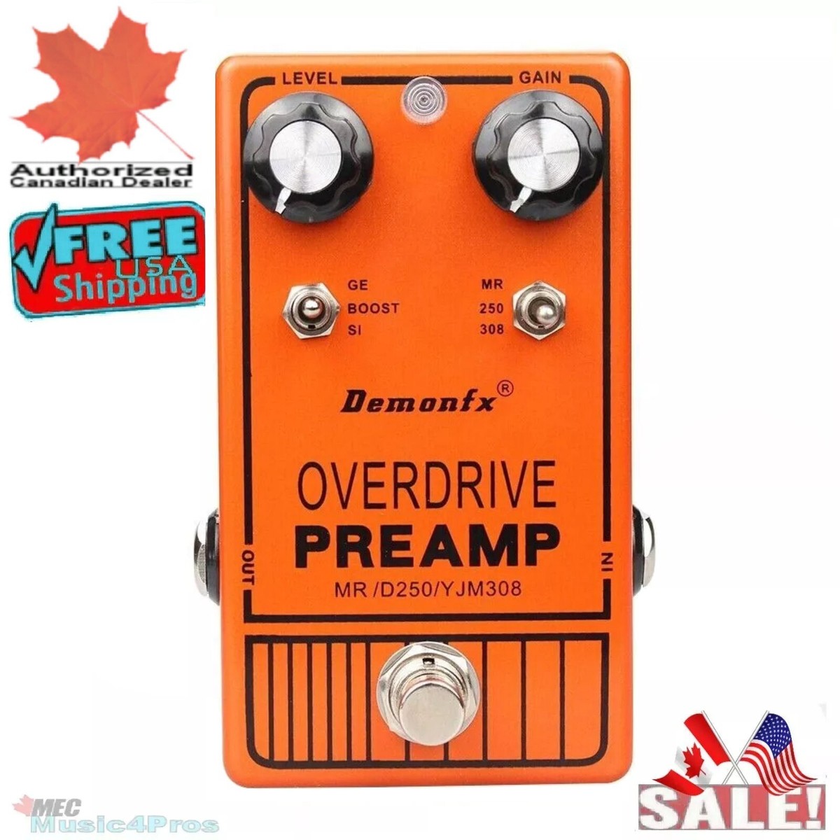 ギター phantom fx Kowloon BASS Overdrive Demonfx YJM308 (DOD250) Guitar Effect Pedal Overdrive Distortion