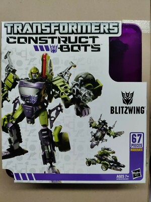 New Hasbro Transformers Construct-Bots Blitzwing Sealed 67pc Triple Changers 7+