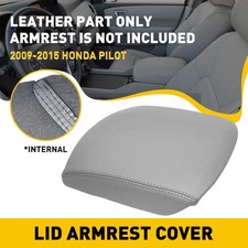 Fit For 2009-2015 Honda Pilot Leather Center Console Lid Armrest Cover Trim Gray
