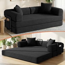 78-Inch Convertible Compression Sofa Bed  High-Density Foam