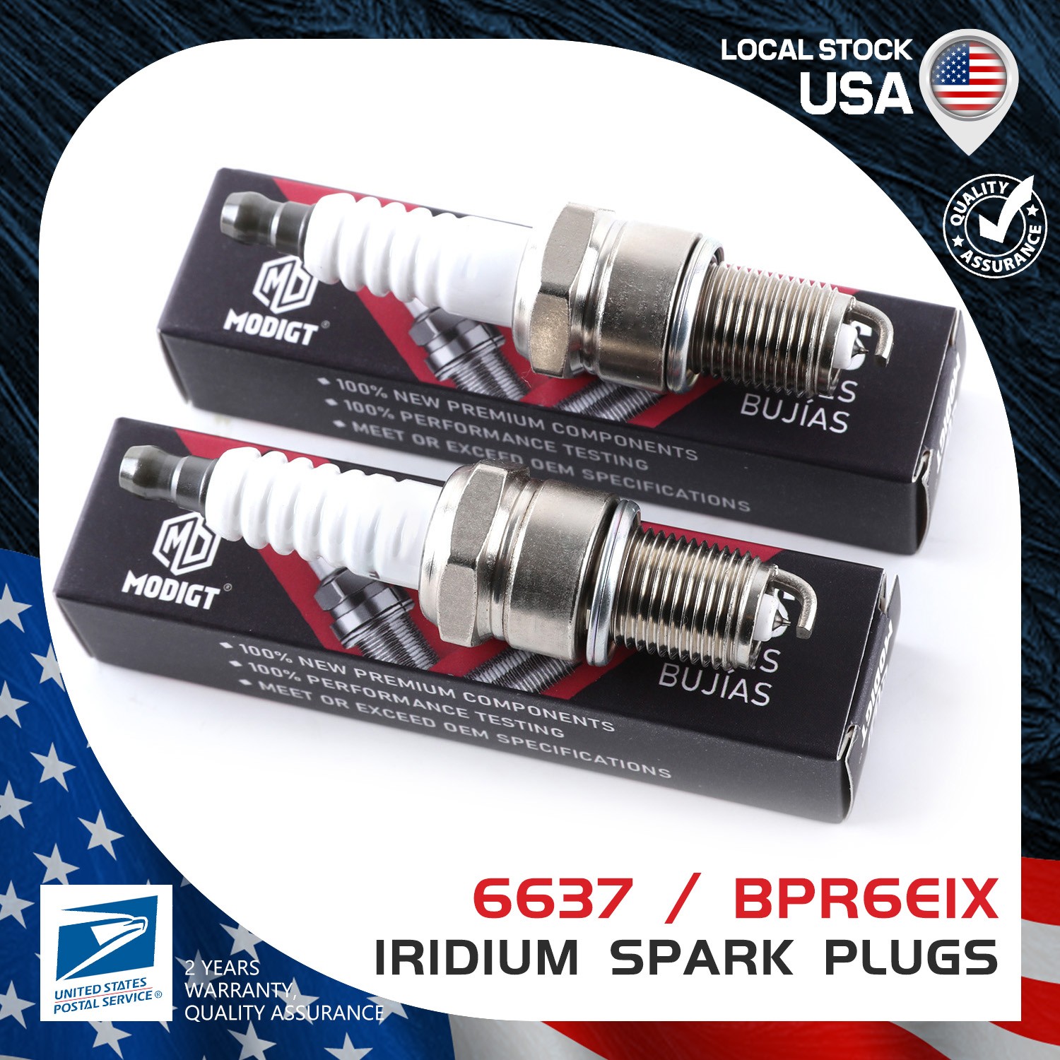 GENUINE Modigt x4 High-quality Spark Plugs OEM Replacement For NGK 6637 BPR6EIX