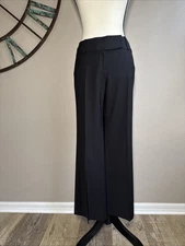 Ann Taylor Dress Pants Black Wide Leg Petite Size 6P EUC