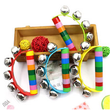 NEW Colorful Rainbow Hand Held Bell Half Round Percussion Musical Toy for Adult