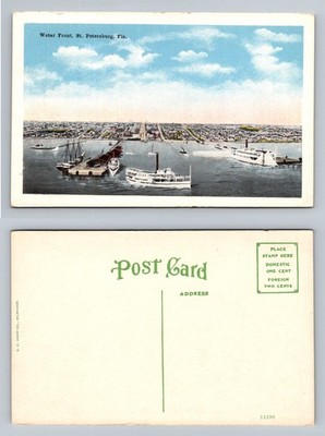 St Petersburg, FL-Florida, Waterfront Steamers In Tampa Bay Vintage Postcard