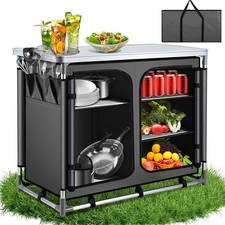 Campingküche Campingregal Faltbar Campingschrank mit Stauraum Reiseküche Alu