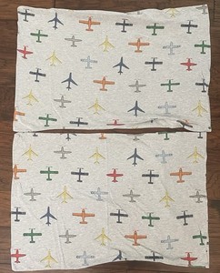 Pottery Barn Kids In Flight Airplane Jersey Set Of Two Pillow Cases