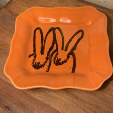 HUNT SLONEM Bunny Portrait Trinket Appetizer ...