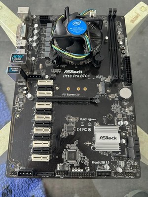 ASRock Motherboard - H110 Pro BTC+ inkl. Intel CPU Core i5-6500 & CPU Kühler
