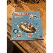 Masudaya Space Ship X-5 Tin Toy Original Box Vintage Japan
