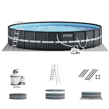 Intex 18Ft x 52In Ultra XTR Frame Round Above Ground Swimming Pool Set with Pump